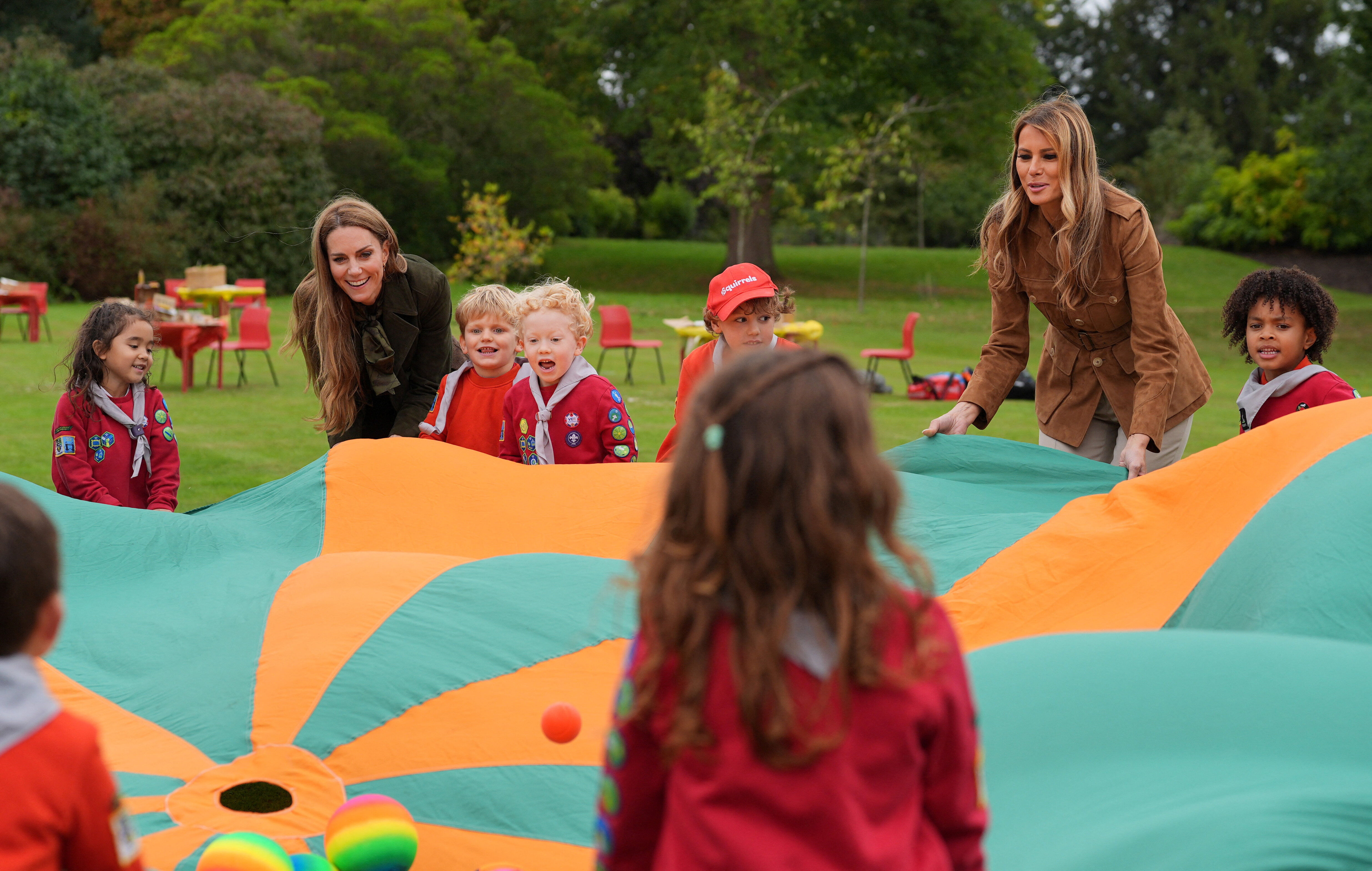 ▲▼凱特王妃與美國第一夫人 。(圖/路透社)