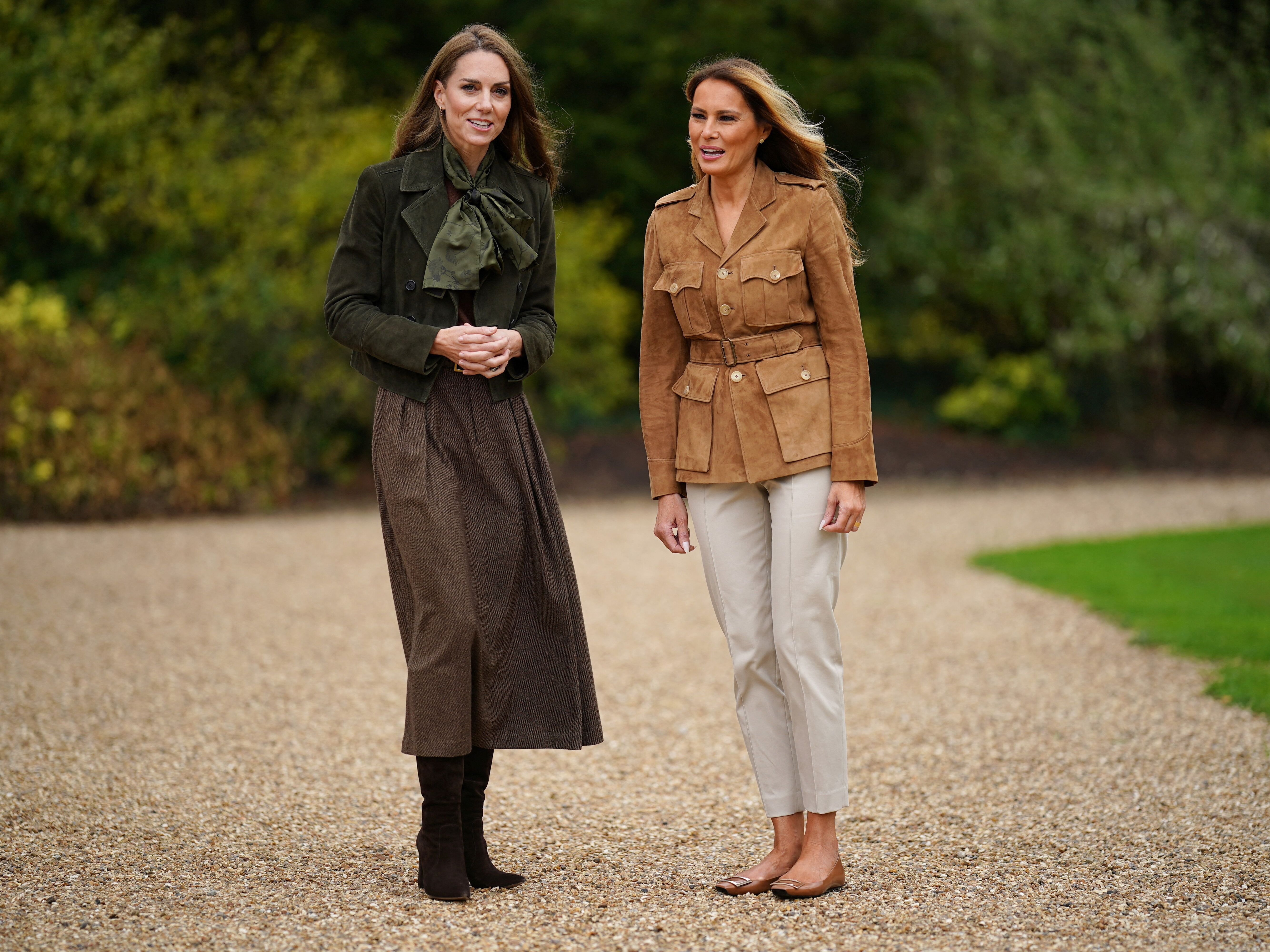 ▲▼凱特王妃與美國第一夫人 。(圖/路透社)