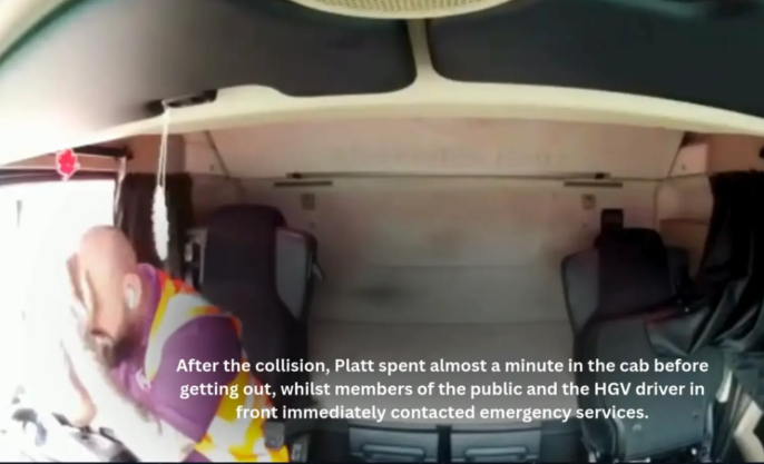 ▲▼ 卡車司機「開車分心看A片」下面撞死2寶爸! 崩潰抱頭畫面曝。(圖/Lancashire Police)