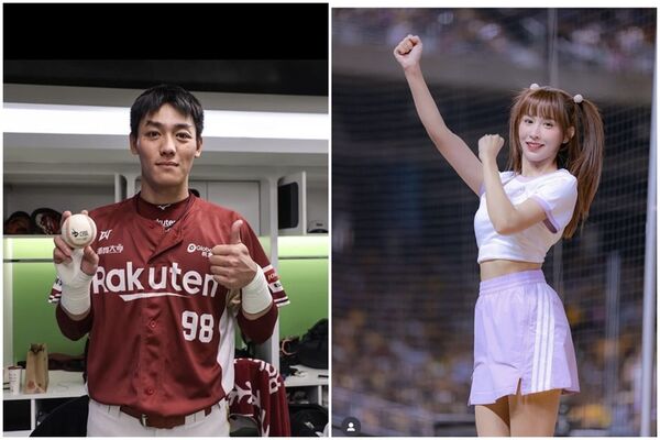 前樂天桃猿球員陳晨威與中信兄弟啦啦隊女神啾啾相戀。(翻攝自臉書)