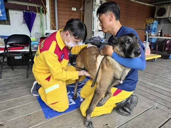 ▲▼高雄搜救隊與搜救犬。(圖/翻攝自Facebook/黃捷)