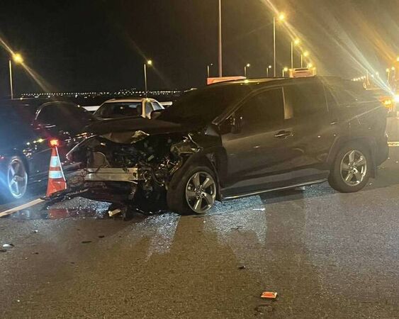 ▲國3和美路段發生休旅車開輔駕撞緩撞車。(圖/國道警方提供)