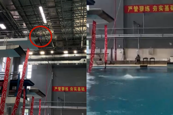 ▲全紅嬋再現水花消失術。(圖/翻攝自微博)