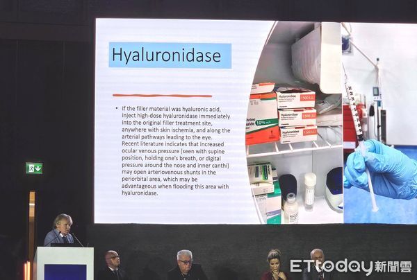 ▲王正坤醫師出席杜拜AMWC醫學美容大會,強調注射除皺安全與風險控管。(記者林東良翻攝,下同)