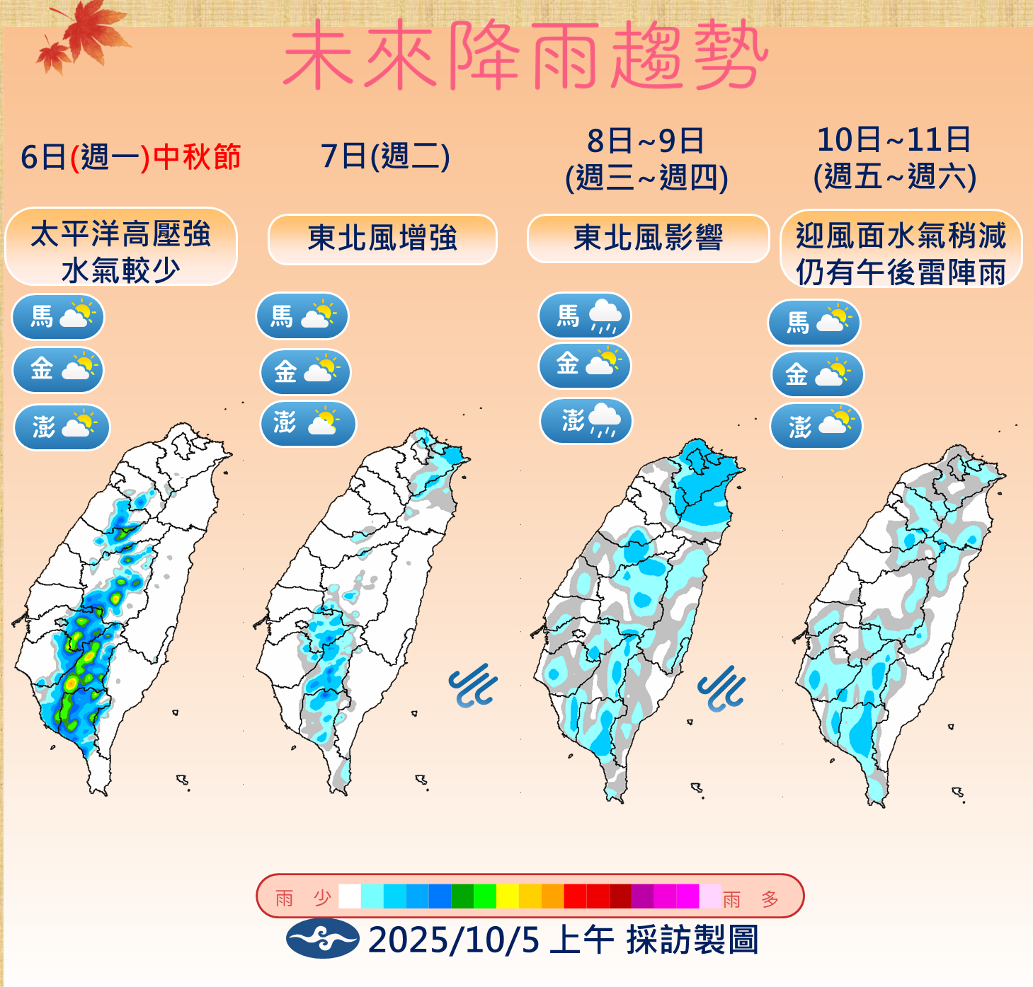 ▲▼未來一周天氣。(圖/氣象署提供)