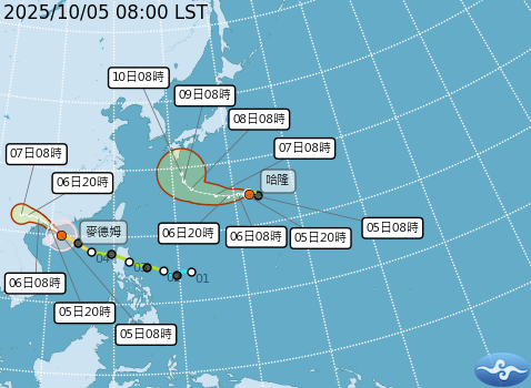 ▲▼哈隆颱風。(圖/氣象署提供)