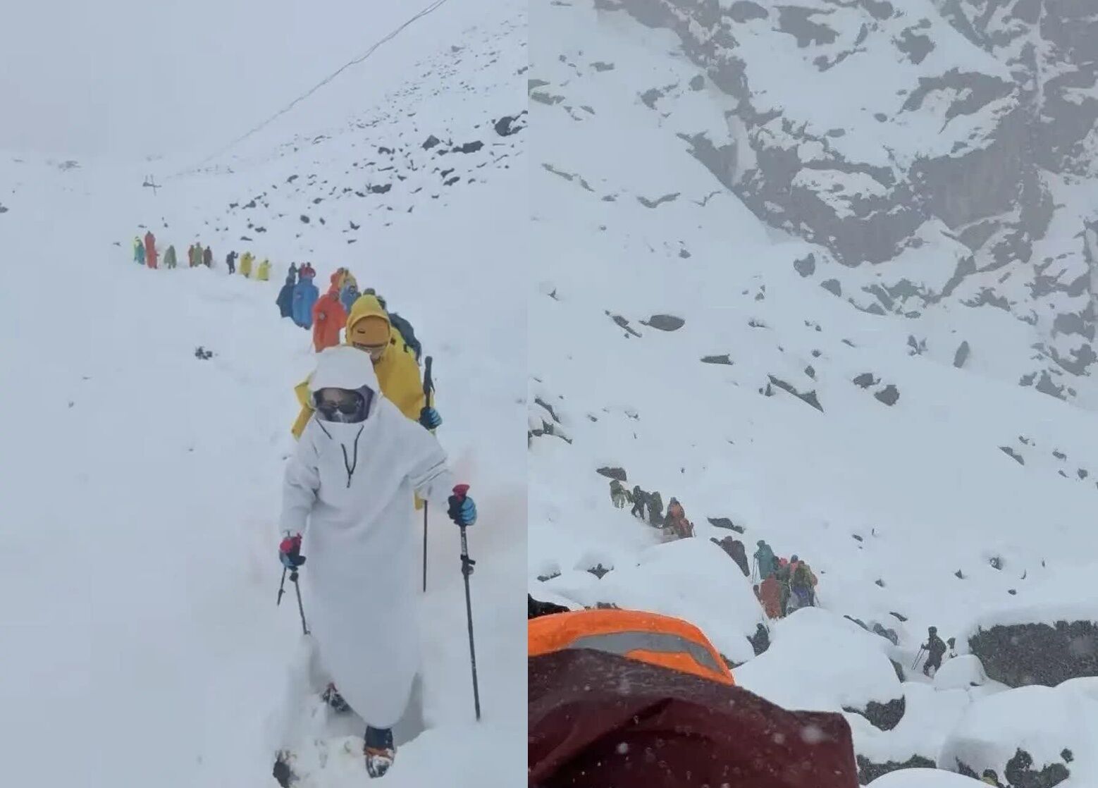 ▲珠峰東坡傳出千人受困。(圖/翻攝自微博)