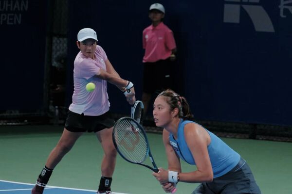 ▲詹皓晴與蔣欣玗攜手挺進武漢公開賽女雙16強。(圖/詹皓晴提供)