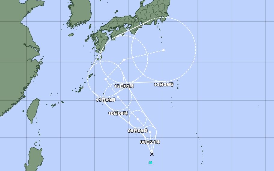 ▲▼又有熱帶低壓,未來將增強為「娜克莉」颱風。(圖/翻攝日本氣象廳)