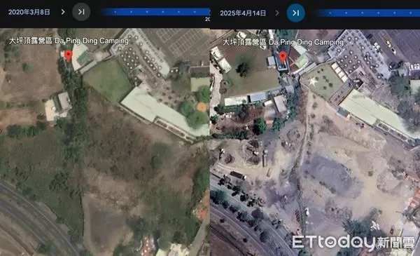 ▲▼空拍曝光!高雄大坪頂保護區綠地慘變「柏油山」 怪手還持續開挖。(圖/記者賴文萱翻攝)