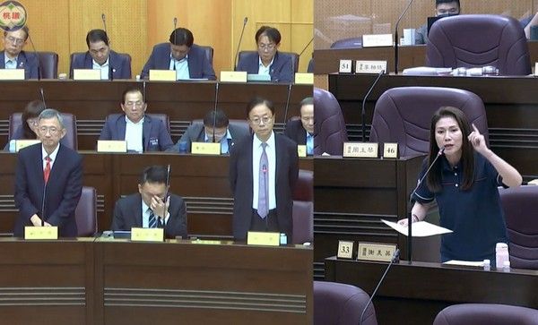 ▲市議員謝美英要求張市府團隊「把輝達拿回來」。