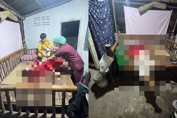 ▲▼殺人被關!泰男「7天前剛出獄」又砍死母親 血染竹床恐怖畫面曝。(圖/翻攝自Facebook/หน่วยกู้ภัย มูลนิธิศิษย์พระจี้กงอุบลราชธานี)