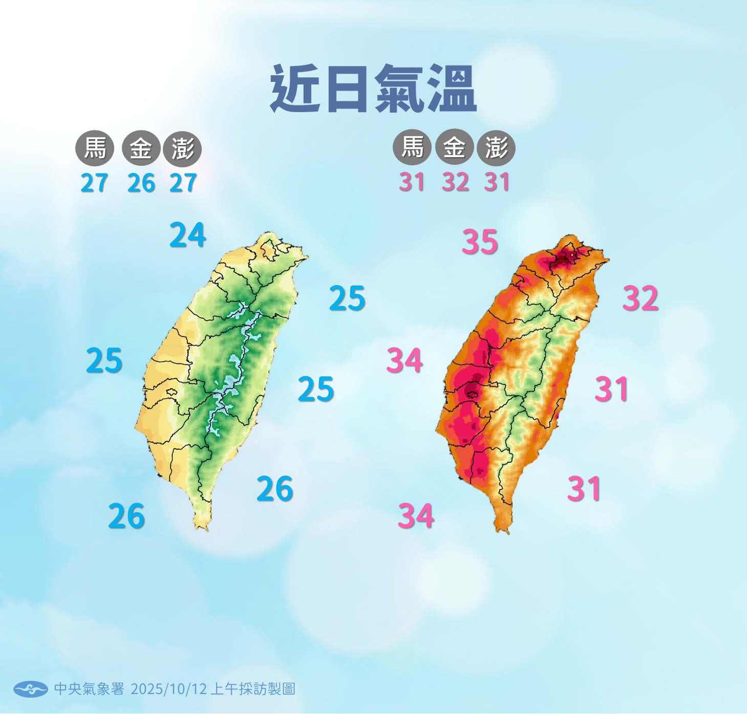 ▲▼未來一周天氣。(圖/氣象署提供)