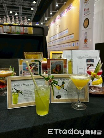 ▲崑山科大餐飲系學生遠赴馬來西亞參加FHM國際廚藝大賽,勇奪金銀銅三獎,展現台灣調酒實力。(記者林東良翻攝,下同)