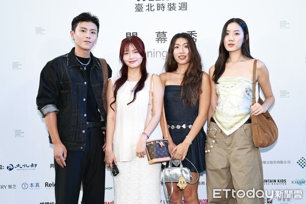 《ETtoday新聞雲》原創IP「泰格與雪兒」演員阿坤、77、魚仙、小魯受邀出席台北時裝週SS26 。(圖/記者黃克翔攝)