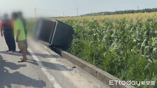 ▲▼ 雲林縣莿桐鄉農校路與產業道路路口發生一起車禍事故 。(圖/記者游瓊華翻攝)