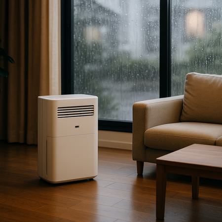 ▲雨天乾衣,雨天,潮濕,除濕機。(圖/AI製圖)