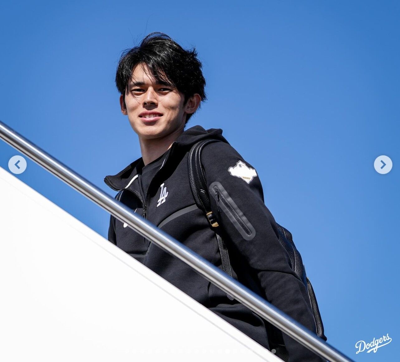 ▲▼洛杉磯道奇啟程飛往多倫多備戰世界大賽,山本由伸、佐佐木朗希。(圖/翻攝自IG/dodgers)