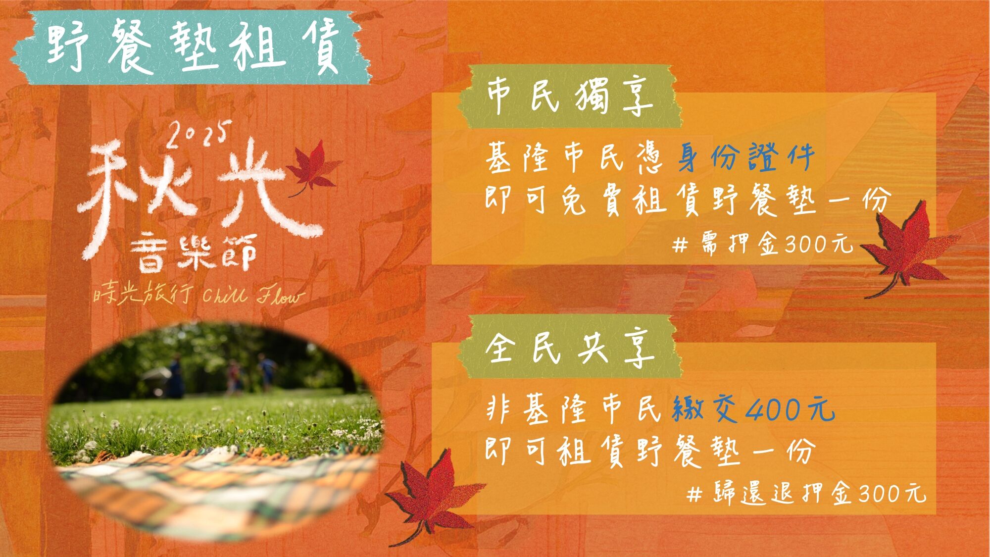 ▲▼基隆,2025秋光音樂節,時光音樂會,殷正洋,方季惟,市集。(圖/基隆市政府提供)