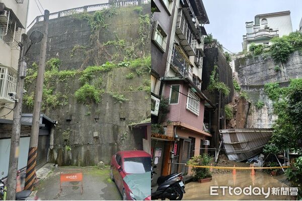 ▲▼             新北市新店區錦秀路49巷弄內的擋土牆崩落。(圖/翻攝自Google地圖、記者陸運陞翻攝)