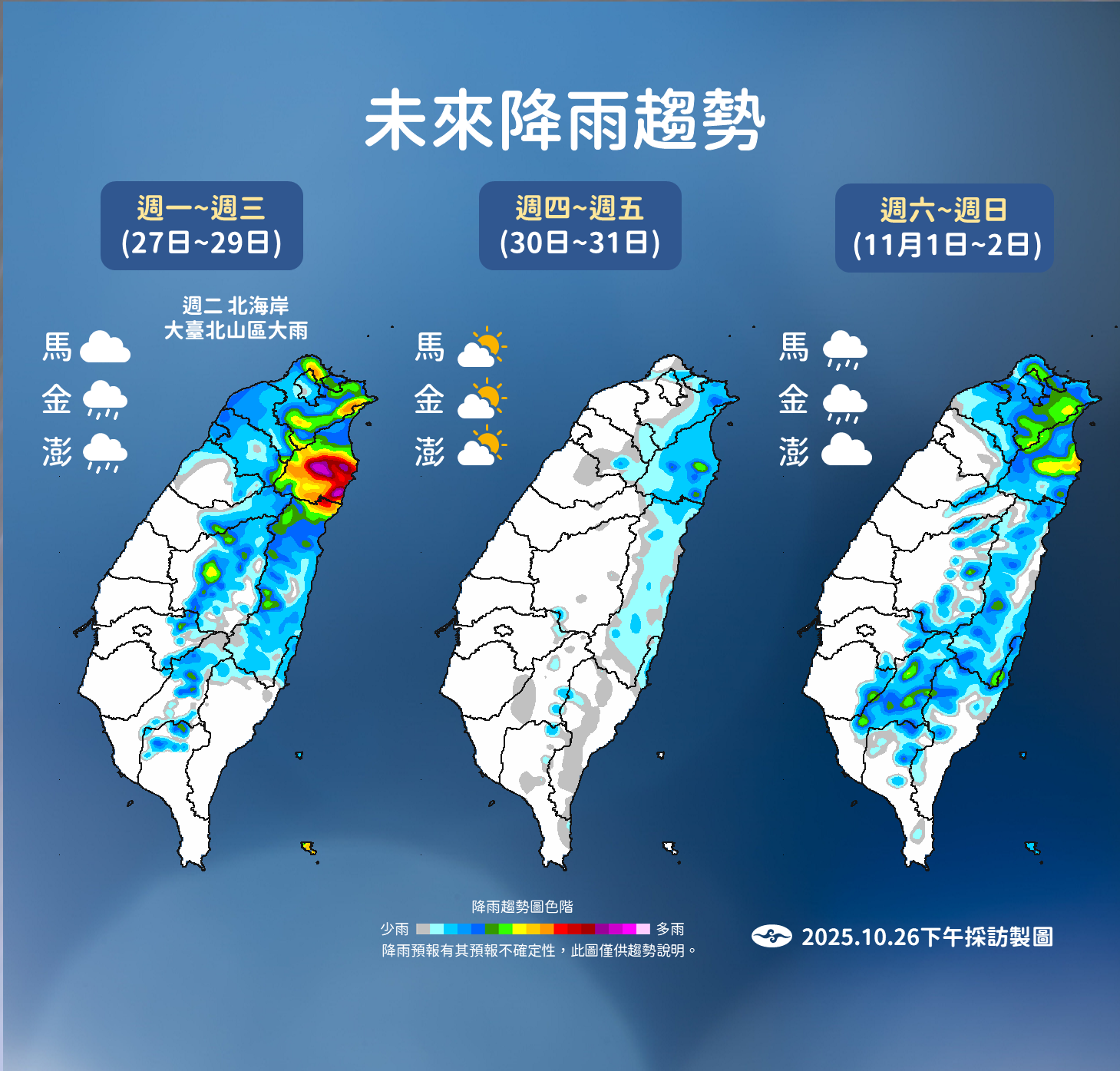 ▲▼未來一周天氣。(圖/氣象署提供)