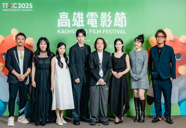 ▲《咒死你》夢多、范瑞君、邵奕玫、楊宇騰、導演宇賀那健一、海津雪乃、林思廷、製片鈴木祐介出席高雄電影節。(圖/高雄電影節提供)