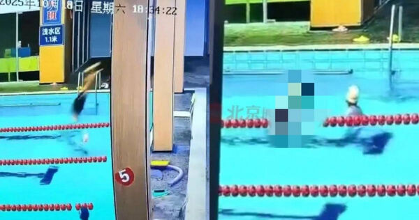 浙江一名男子在泳池示範跳水時意外觸底,造成頸椎斷裂不治。(圖/翻攝自北京時間)