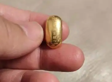 ▲紀太太買的10g金豆。(圖/翻攝自微博)