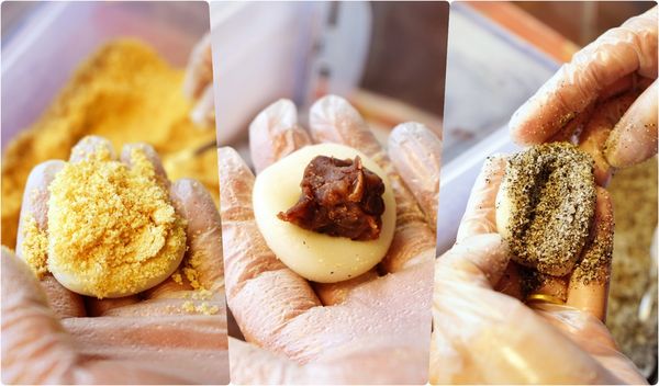 ▲▼桃園傳統古早味手工純糯米「康家客家手工麻糬」粉紅少女麻糬每日限量20盒。(圖/部落客Mika提供)