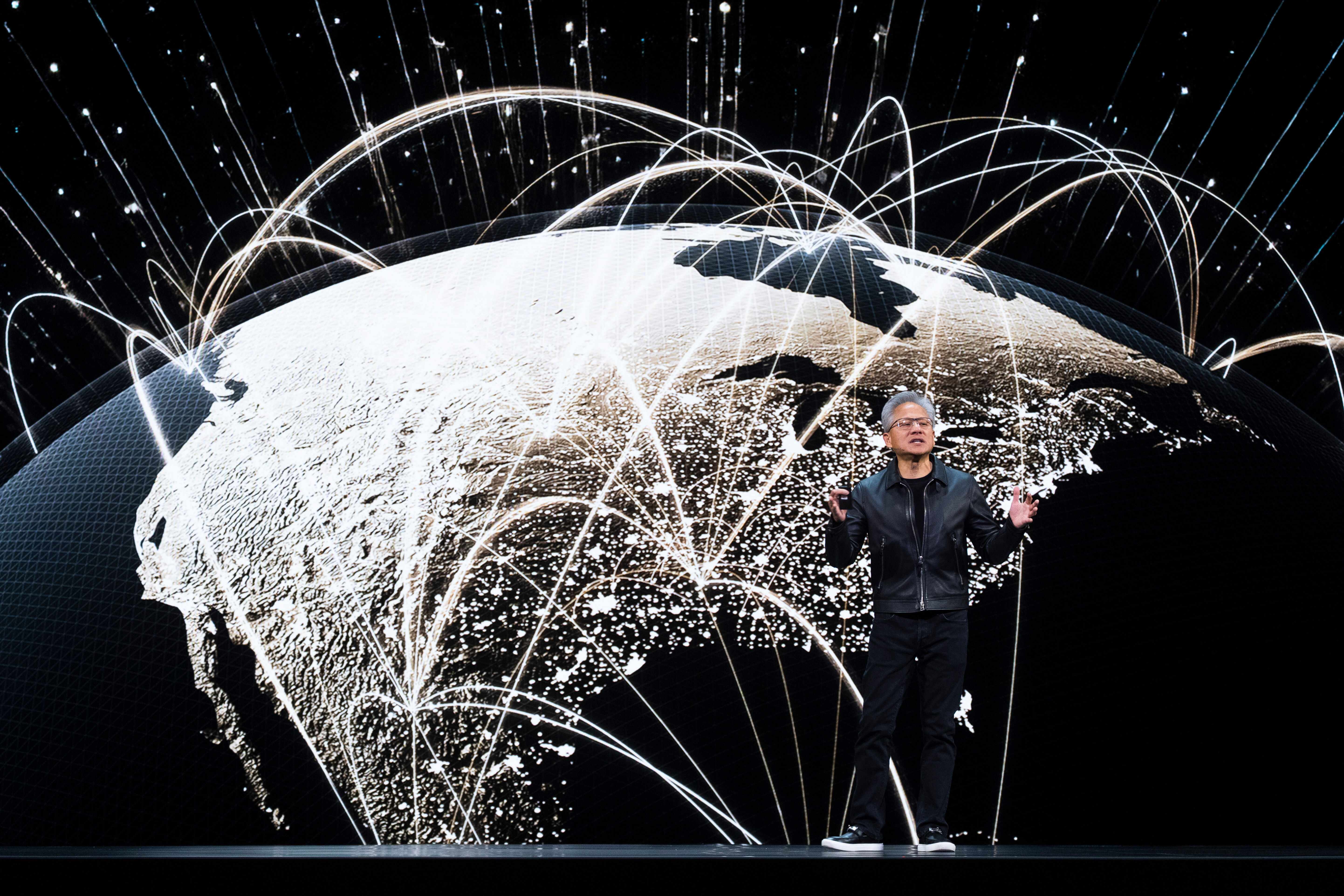 ▲輝達GTC在華府首度登場,黃仁勳揭示AI展望。(圖/達志影像/美聯社)