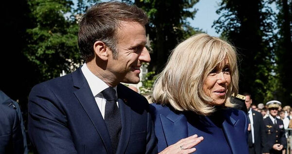 法國總統馬克宏夫婦。(圖/達志/路透社)