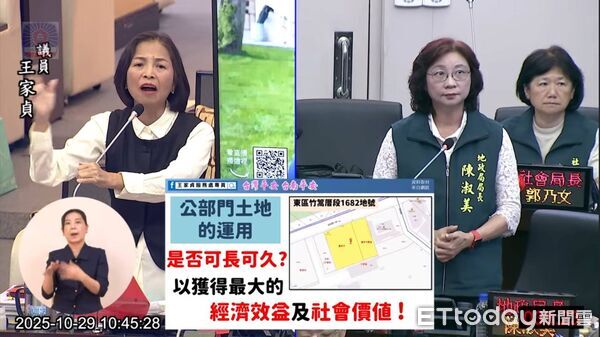 ▲台南市議員王家貞29日在議會總質詢時痛批賴清德總統,指民進黨執政弊案連連。(圖/記者林東良翻攝,下同)