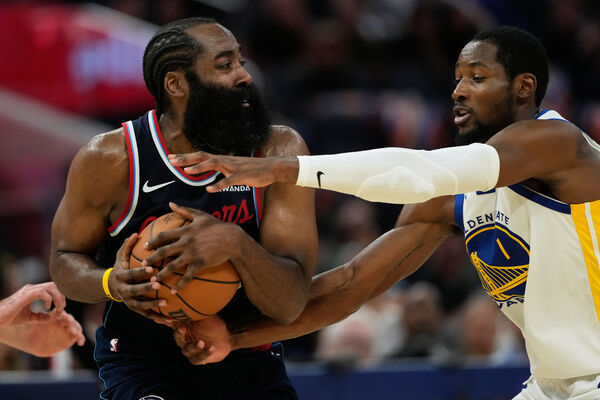 ▲▼勇士庫明加、快艇巴圖、哈登。(圖/達志影像/美聯社)