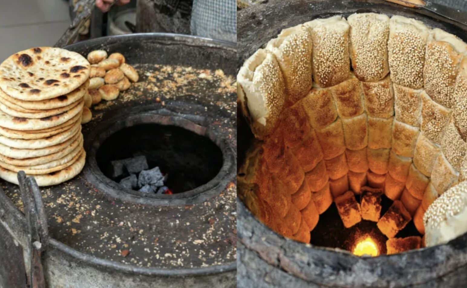 ▲大陸各地不同烤製燒餅的方式。(圖/翻攝微博)