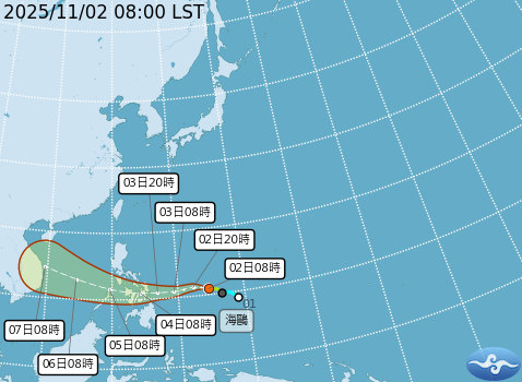 ▲▼輕度颱風海鷗。(圖/氣象署提供)