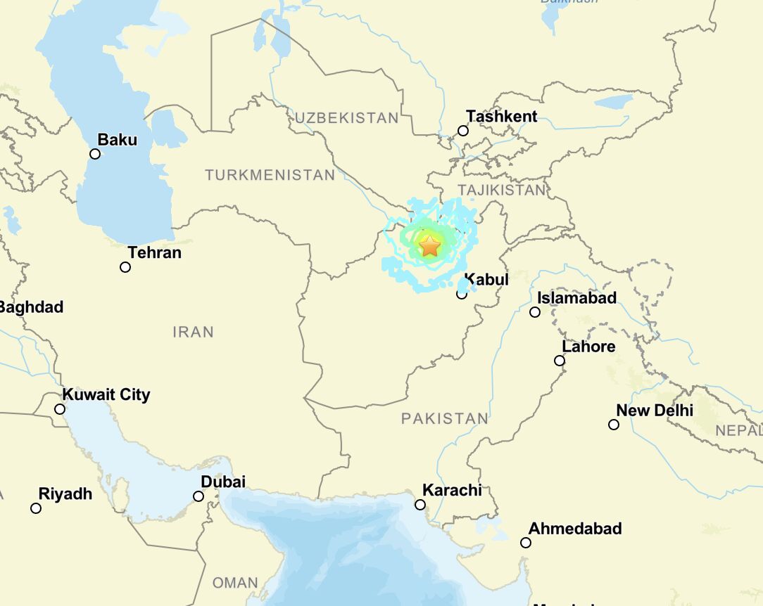 ▲阿富汗發生極淺地震。(圖/翻攝USGS)