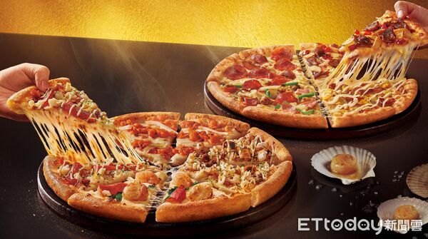 ▲▼達美樂「四喜系列」推出「海龍王四喜大披薩」、「肉魔王四喜大披薩」。(圖/業者提供)