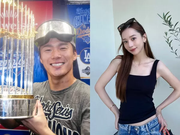 ▲ 山本由伸與傳出熱戀的模特兒Niki 傳聞再起,疑似畫面曝光於美媒記者的慶祝影片中 。(圖/截自道奇IG、丹波仁希IG)