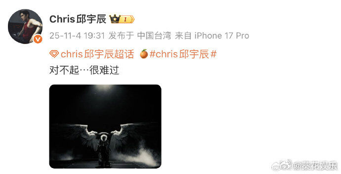 ▲▼王子陷與已婚粿粿的醜聞停工,4日二度發聲明道歉,毛弟同日宣布大陸演唱會取消。(圖/翻攝自微博)