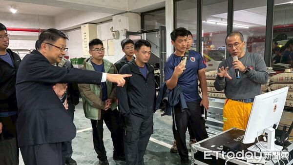 ▲中央警大參訪基隆無人機隊。(圖/記者郭世賢翻攝)