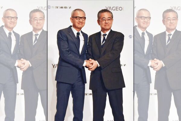 陳泰銘與芝浦社長葛西晃在日本東京召開記者會。(翻攝自nippon.com)