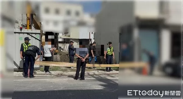 ▲5日上午花蓮縣吉安鄉一處工地內發現人類遺骨,警方已將現場封鎖。(圖/吉安警分局提供)