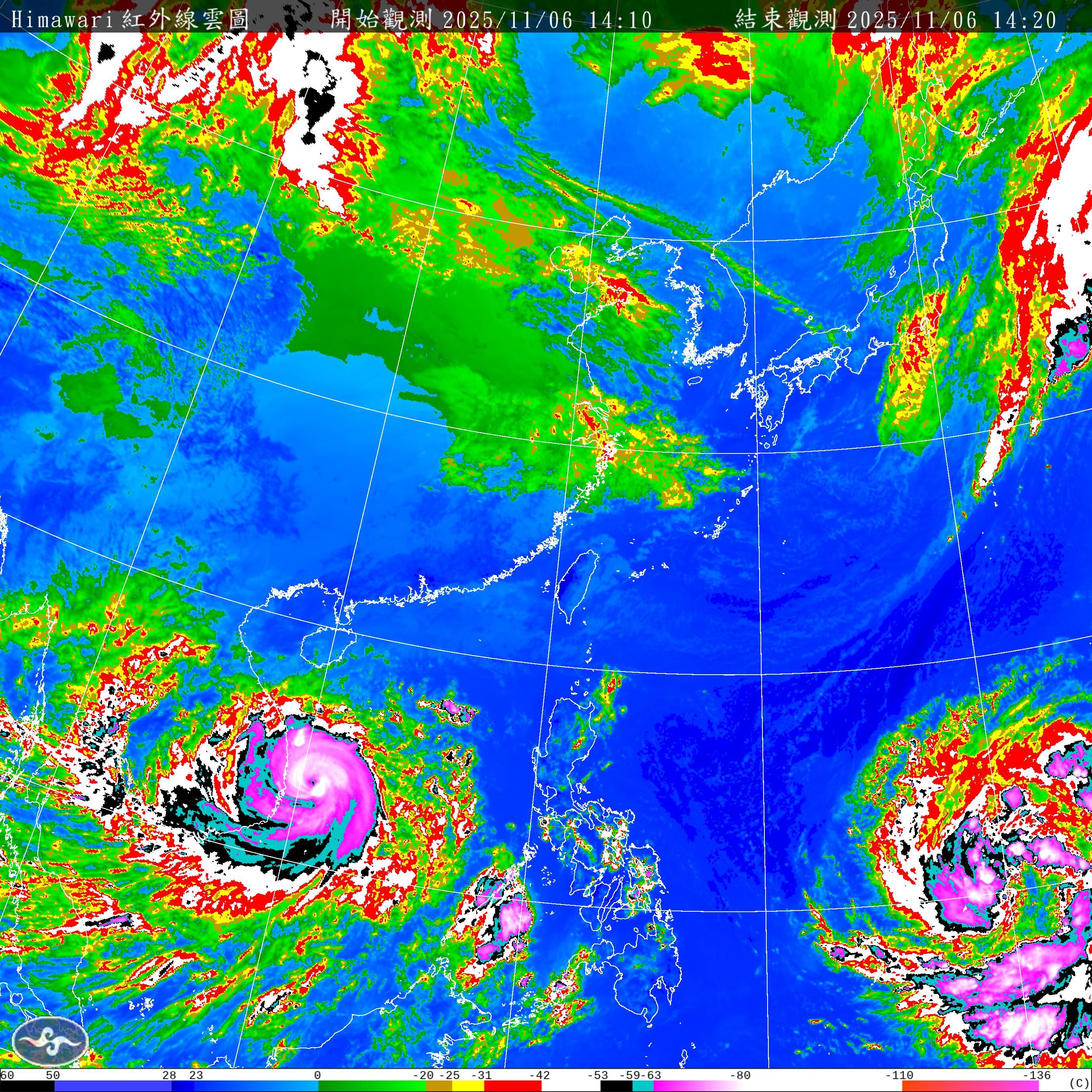 ▲▼海鷗颱風以及鳳凰颱風下午最新位置。(圖/氣象署提供)