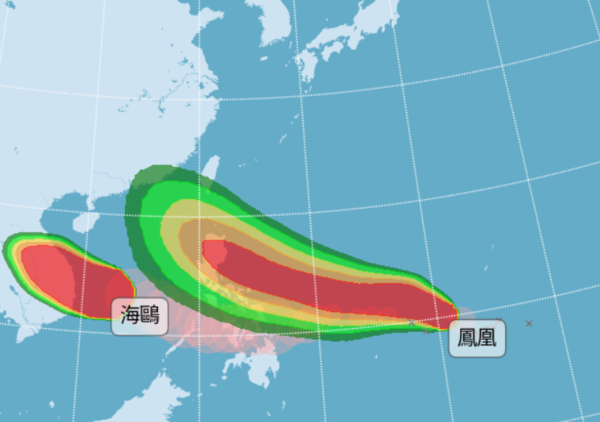 ▲鳳凰颱風路徑。(圖/氣象署)
