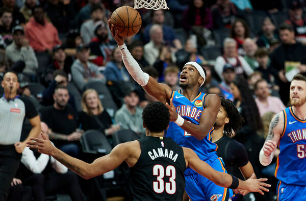 ▲吉爾吉斯-亞歷山大猛砍35分做白工,雷霆8連勝意外中斷。(圖/達志影像/美聯社)