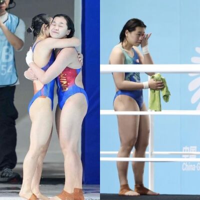 ▲▼全紅嬋忍痛抱傷出賽。(圖/翻攝自微博)