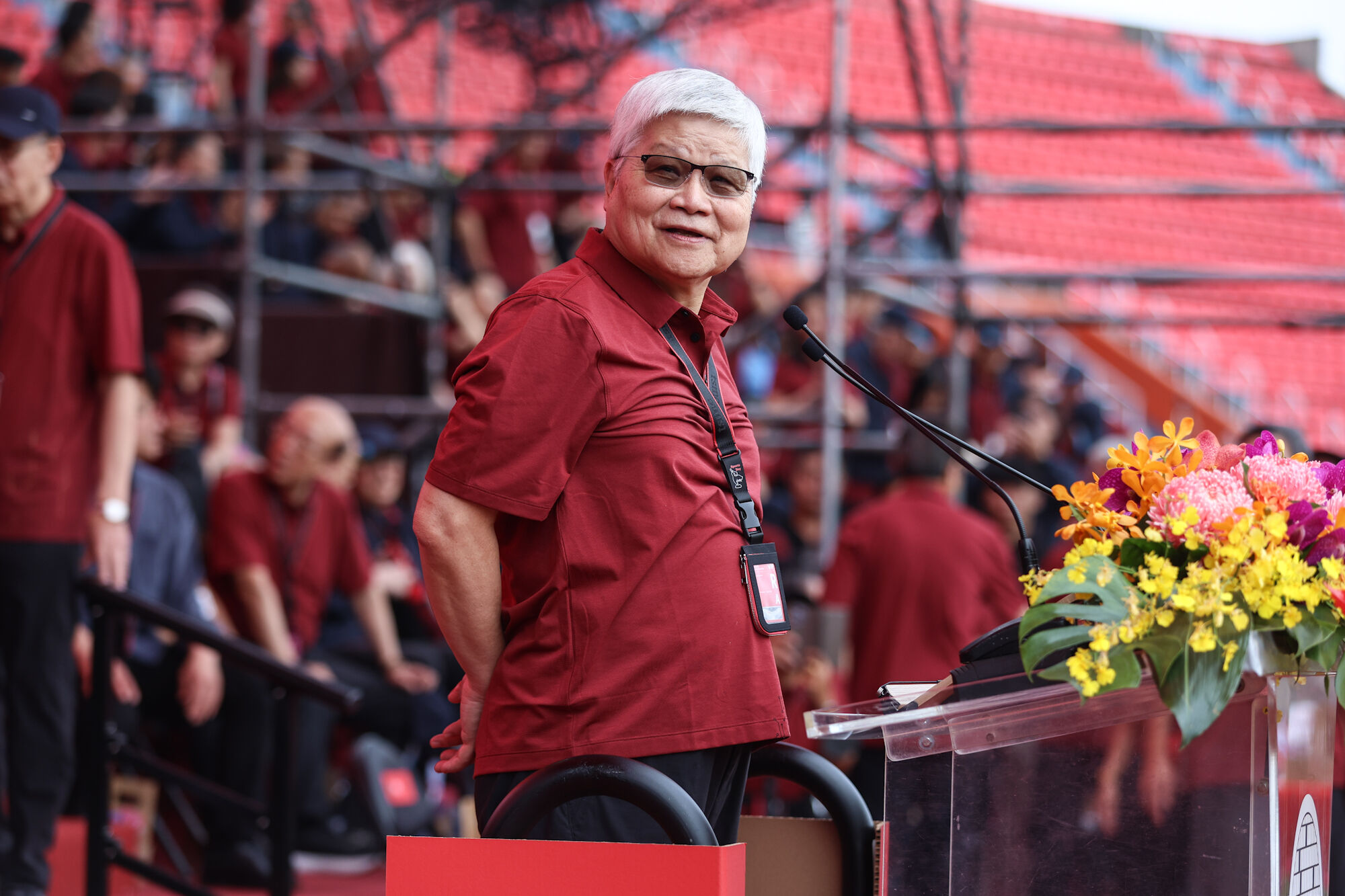 ▲魏哲家董事長出席台積電運動會。(圖/記者林敬旻攝)