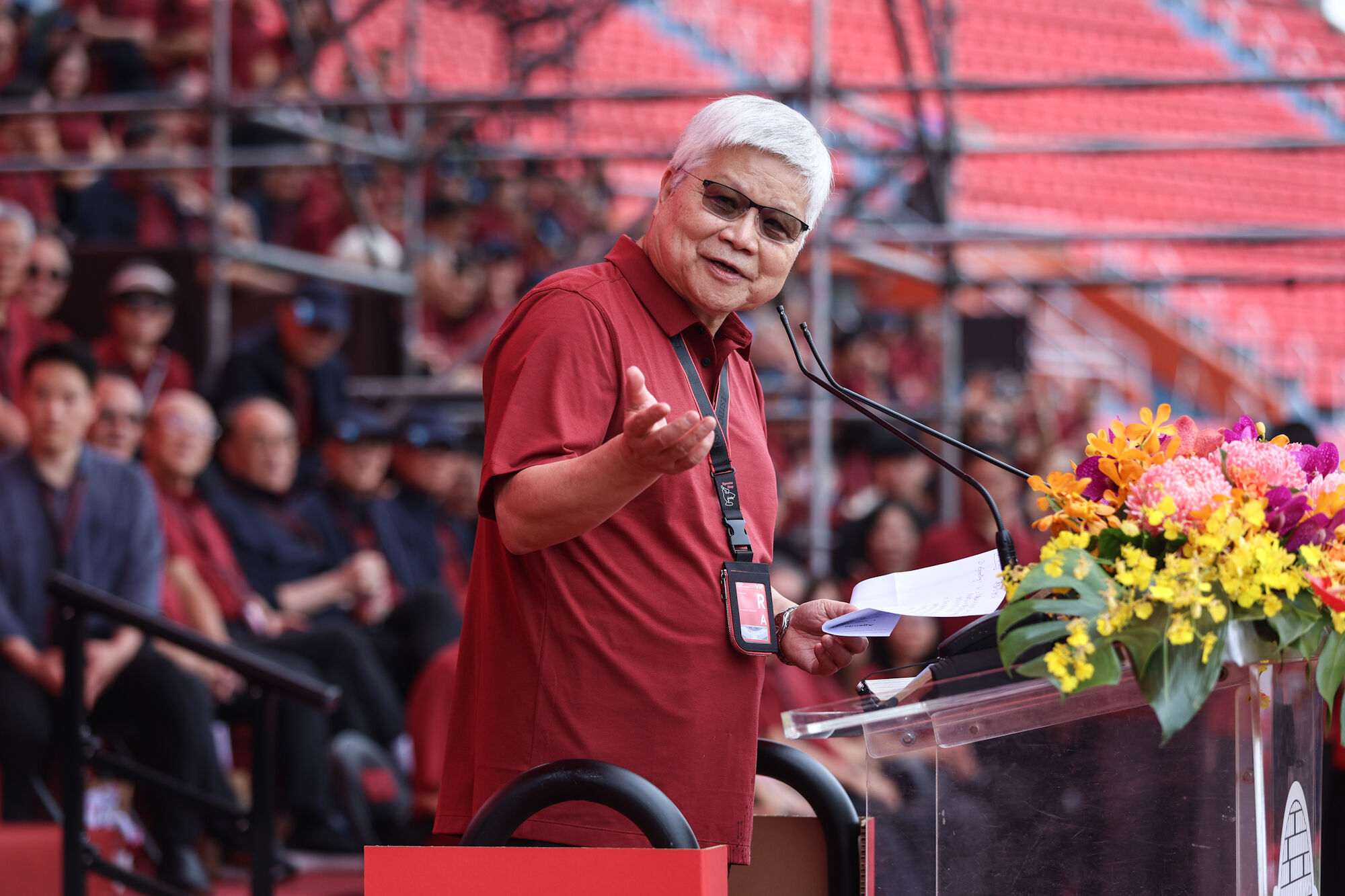 ▲魏哲家董事長出席台積電運動會。(圖/記者林敬旻攝)