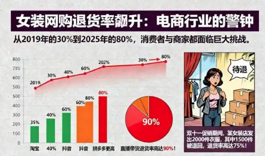 ▲陸雙11女裝退貨率超高。(圖/翻攝自澎湃新聞)