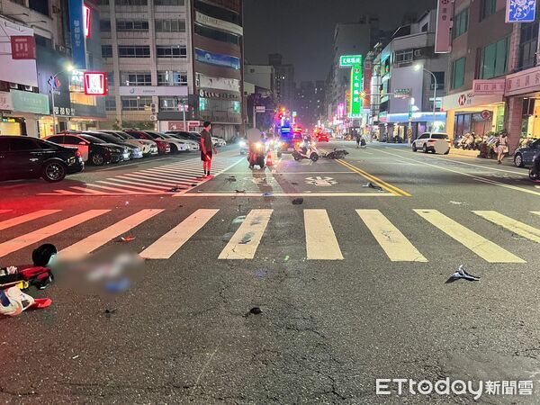 ▲陳姓男子駕自小客車疑逆向行駛與機車對撞,造成吳姓騎士多處受傷。(記者林東良翻攝,下同)